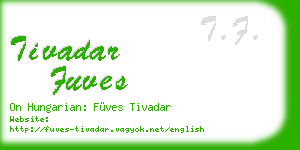 tivadar fuves business card